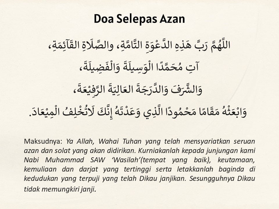 doa selepas azan
