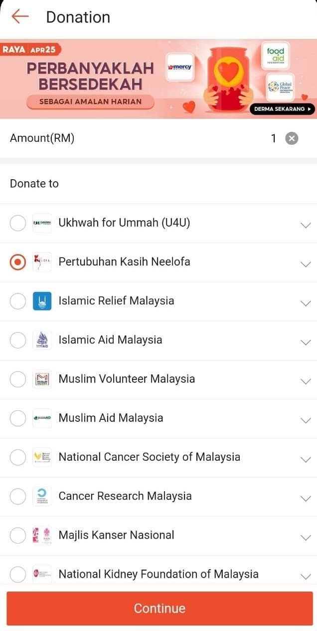 sedekah di shopee