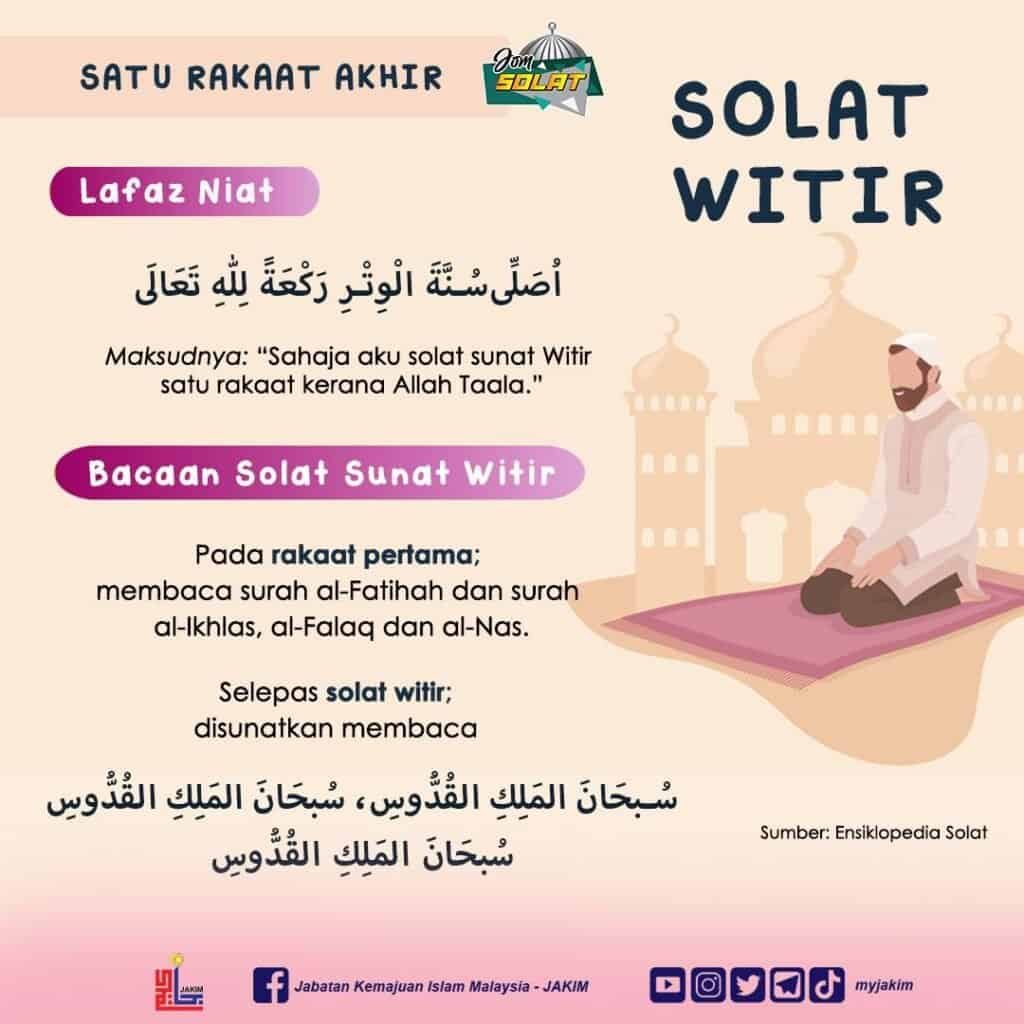 doa selepas solat witir jakim