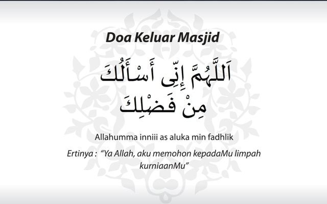 teks doa keluar masjid arab, rumi, dan makna