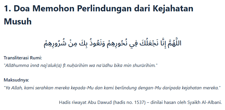 teks doa bertemu musuh arab, rumi dan maksud