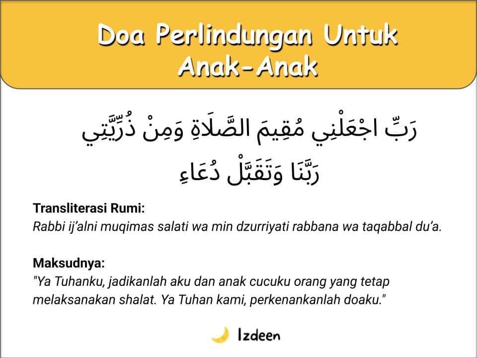 Teks doa perlindungan anak arab, rumi, latin