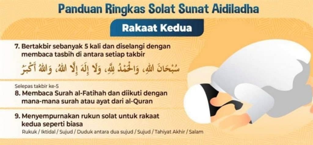 cara solat sunat aidiladha muftiwp, rakaat kedua