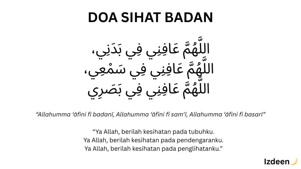 doa sihat tubuh badan