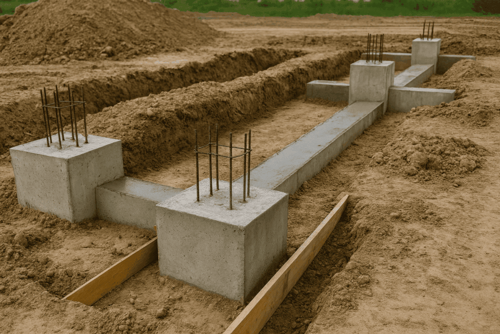 Etapy budowy hali - fundamenty