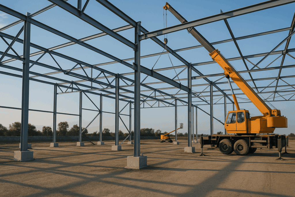 Etapy budowy hali - montaż