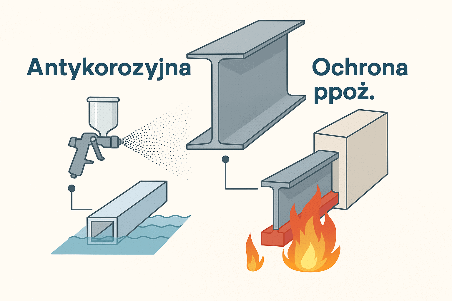 Projektowanie konstrukcji stalowych - antykorozja i ppoż