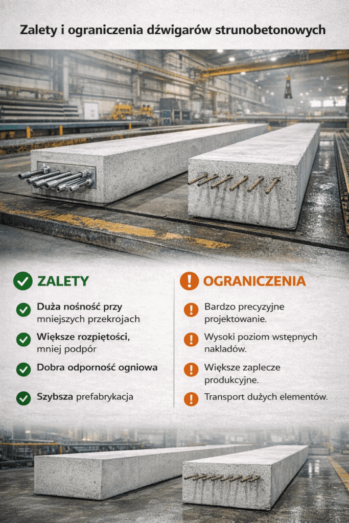 Dźwigary strunobetonowe - zalety i ograniczenia