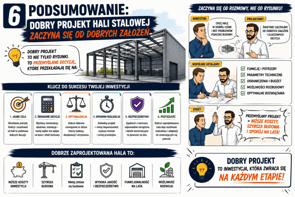 Projekt hali stalowej - podsumowanie