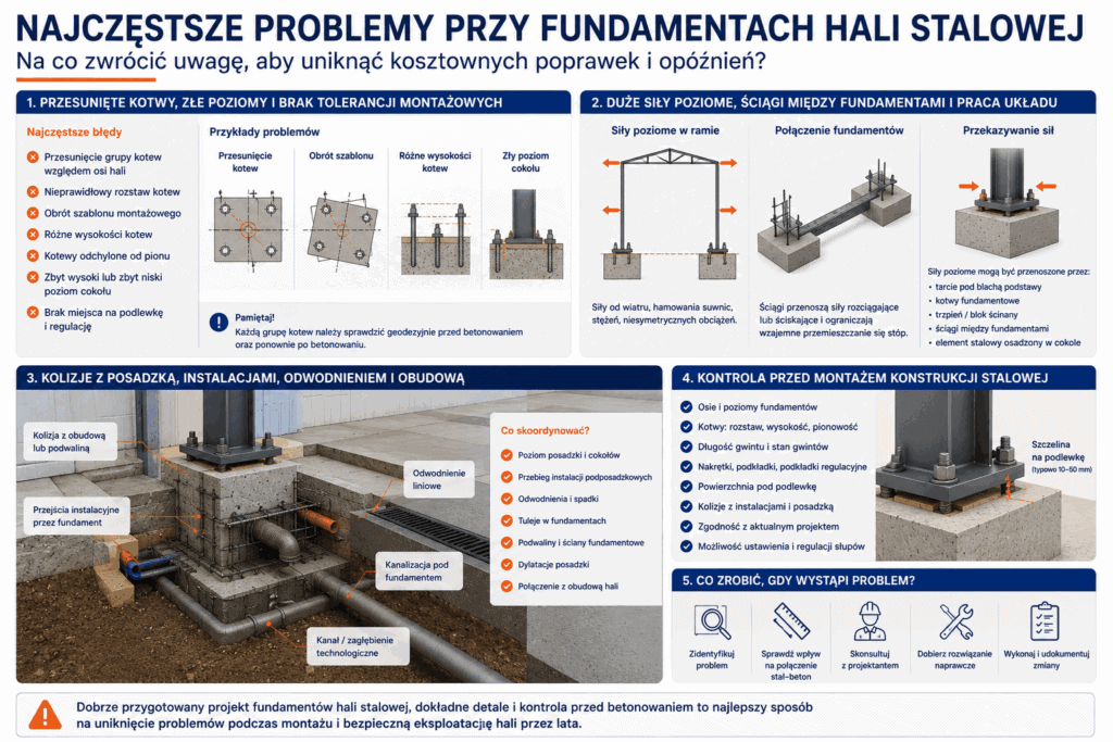 Projekt fundamentów hali stalowej 4