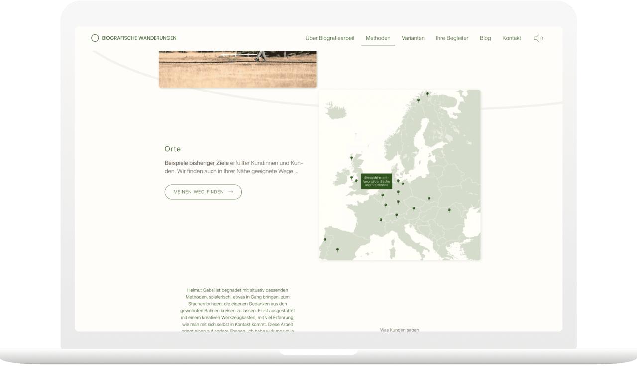 Website-Ansicht in Laptop Mockup