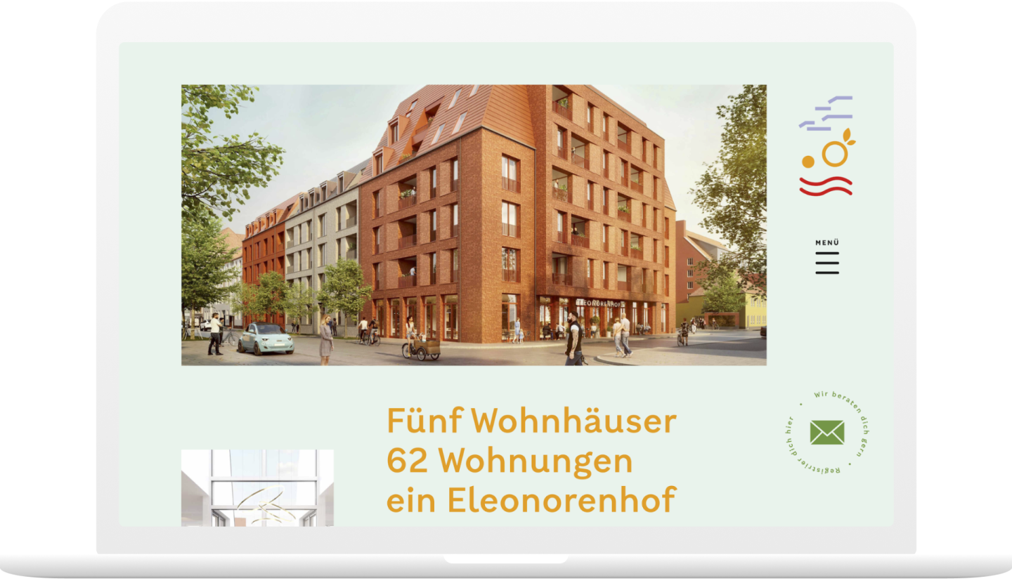 Eleonorenhof Website-Ansicht in Laptop Mockup