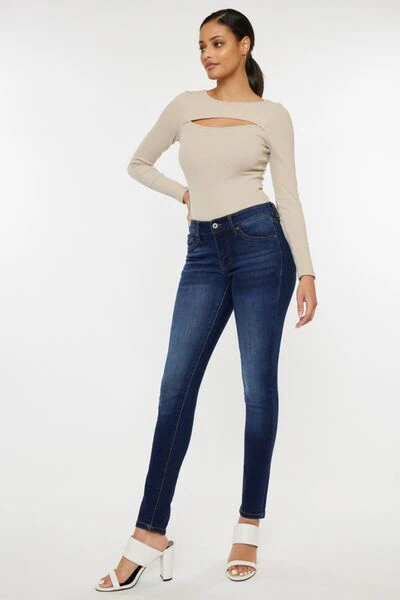 Kancan Mid Rise Gradient Skinny Jeans - Image 4
