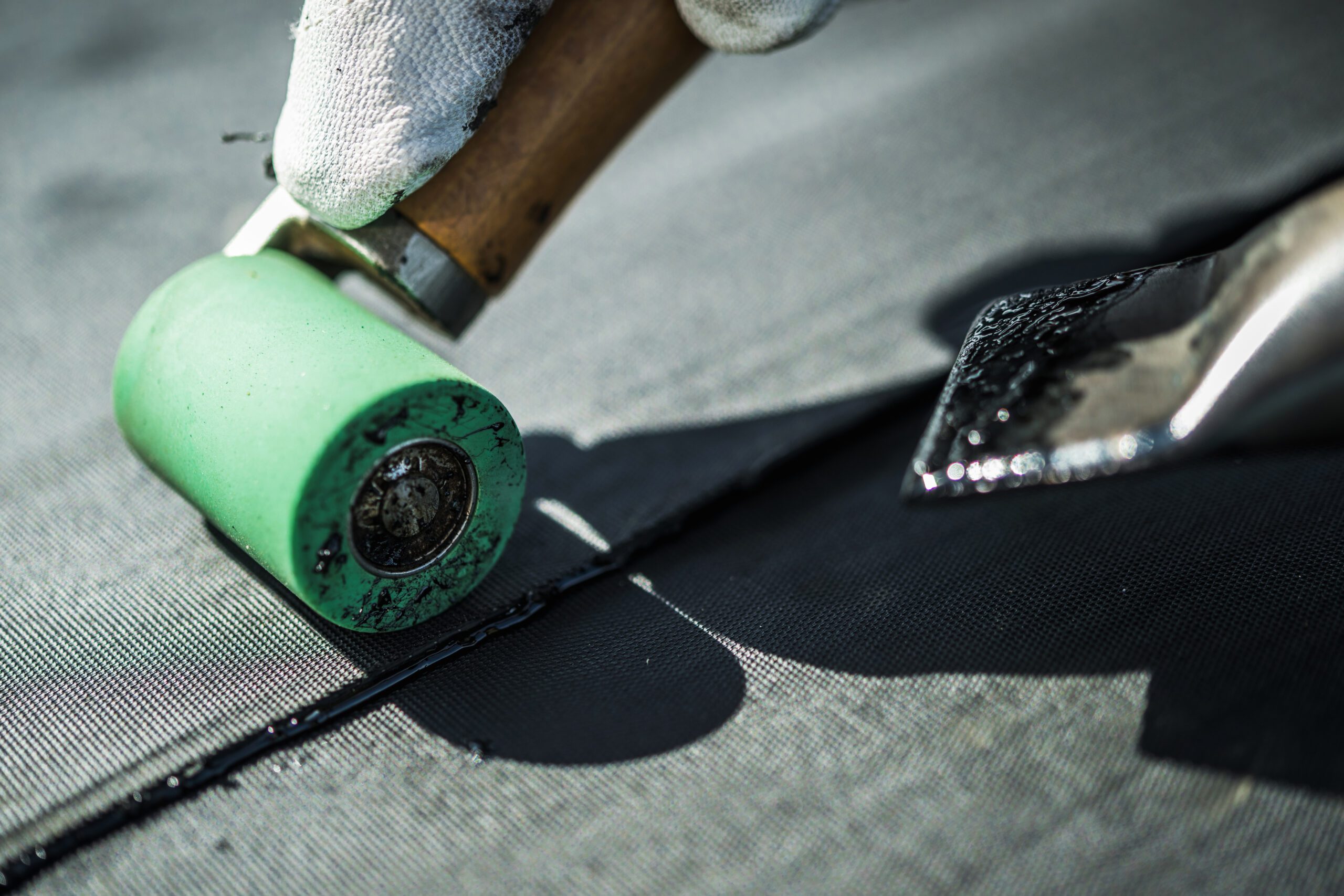 Roof Rubber Installation Close Up