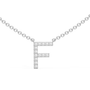 Initial Icons "F" Diamond Letter Necklace