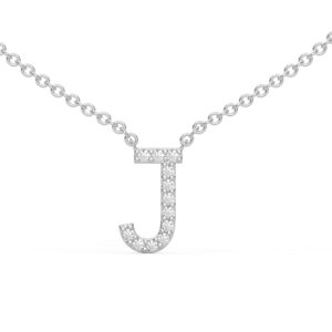 Initial Icons "J" Diamond Letter Necklace