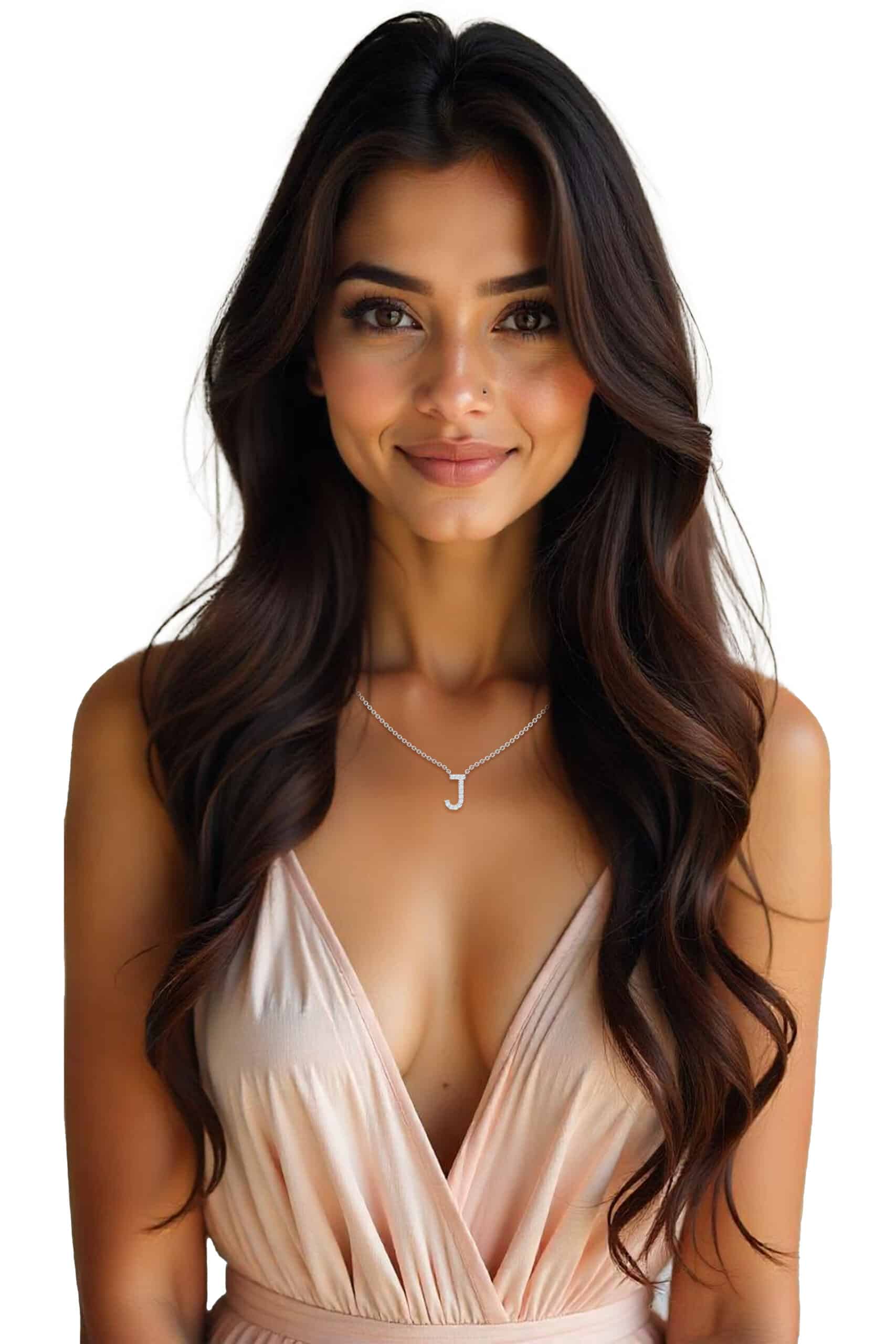 Initial Icons "J" Diamond Letter Necklace - PLEASURE DIAMONDS L.L.C. 3