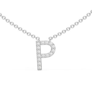 Initial Icons "P" Diamond Letter Necklace