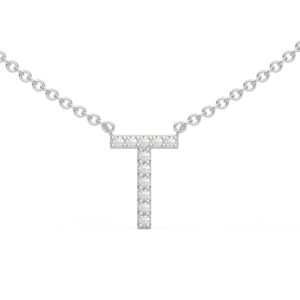 Initial Icons "T" Diamond Letter Necklace