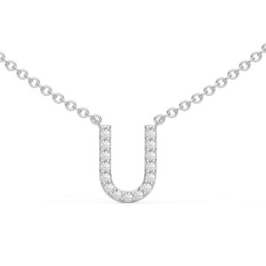 Initial Icons "U" Diamond Letter Necklace