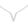 Initial Icons "V" Diamond Letter Necklace - PLEASURE DIAMONDS L.L.C. 9