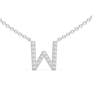 Initial Icons "W" Diamond Letter Necklace