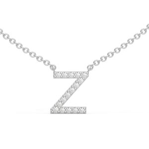 Silver necklace with sparkling Z pendant