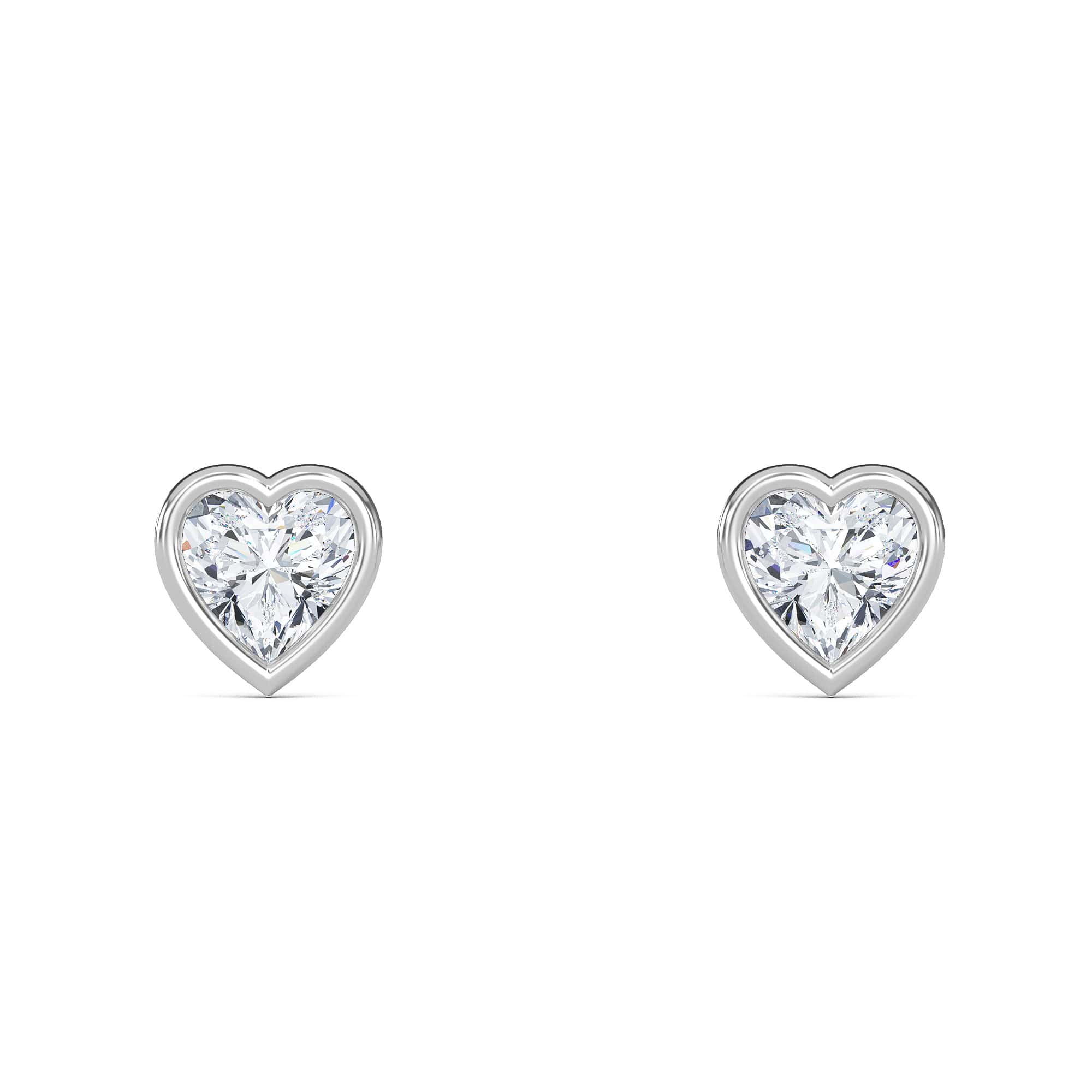 Heart Bezel Diamond Studs - PLEASURE DIAMONDS L.L.C. 3