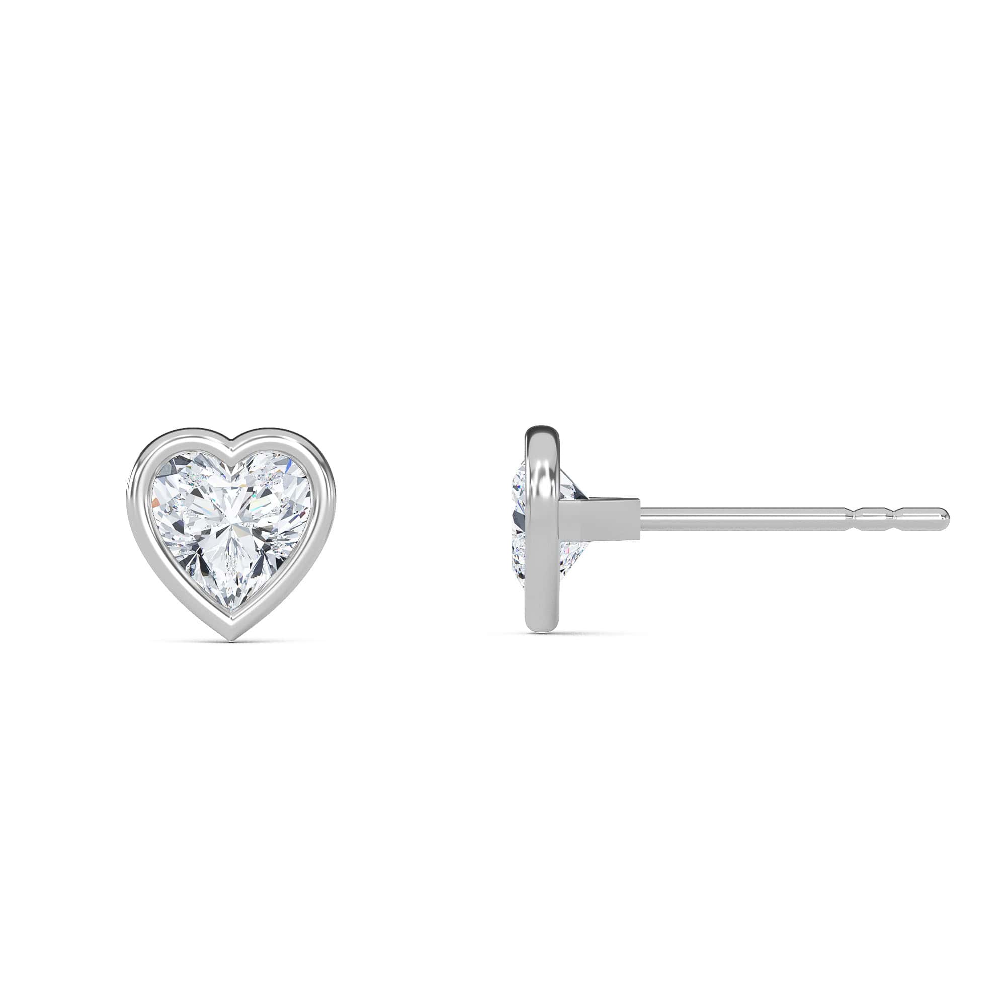 Heart Bezel Diamond Studs - PLEASURE DIAMONDS L.L.C. 2