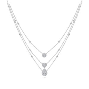 Illuminate Triple-Layered Stack Natural Diamond Necklace
