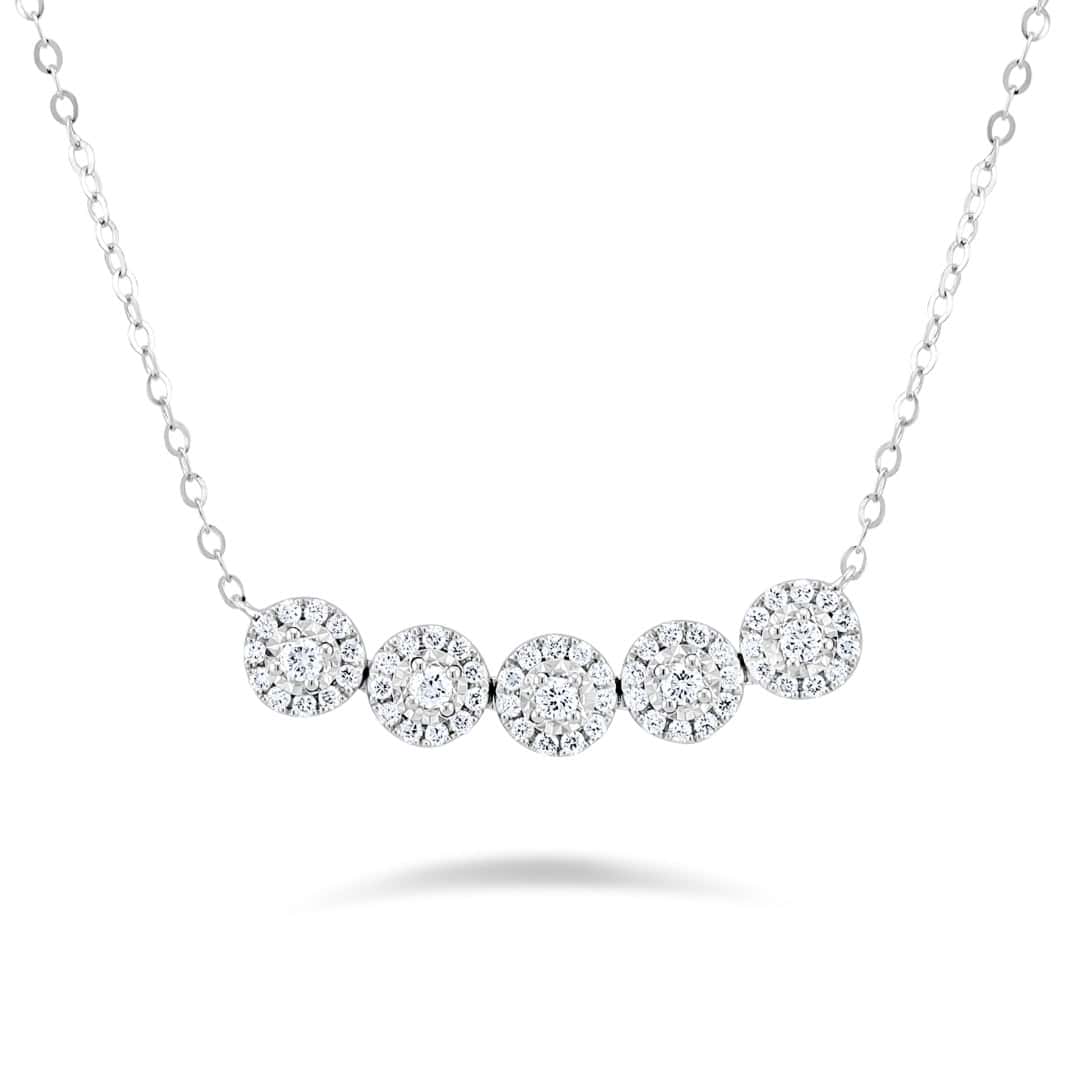 Illuminate Five-Stone Bar Natural Diamond Necklace - PLEASURE DIAMONDS L.L.C. 1