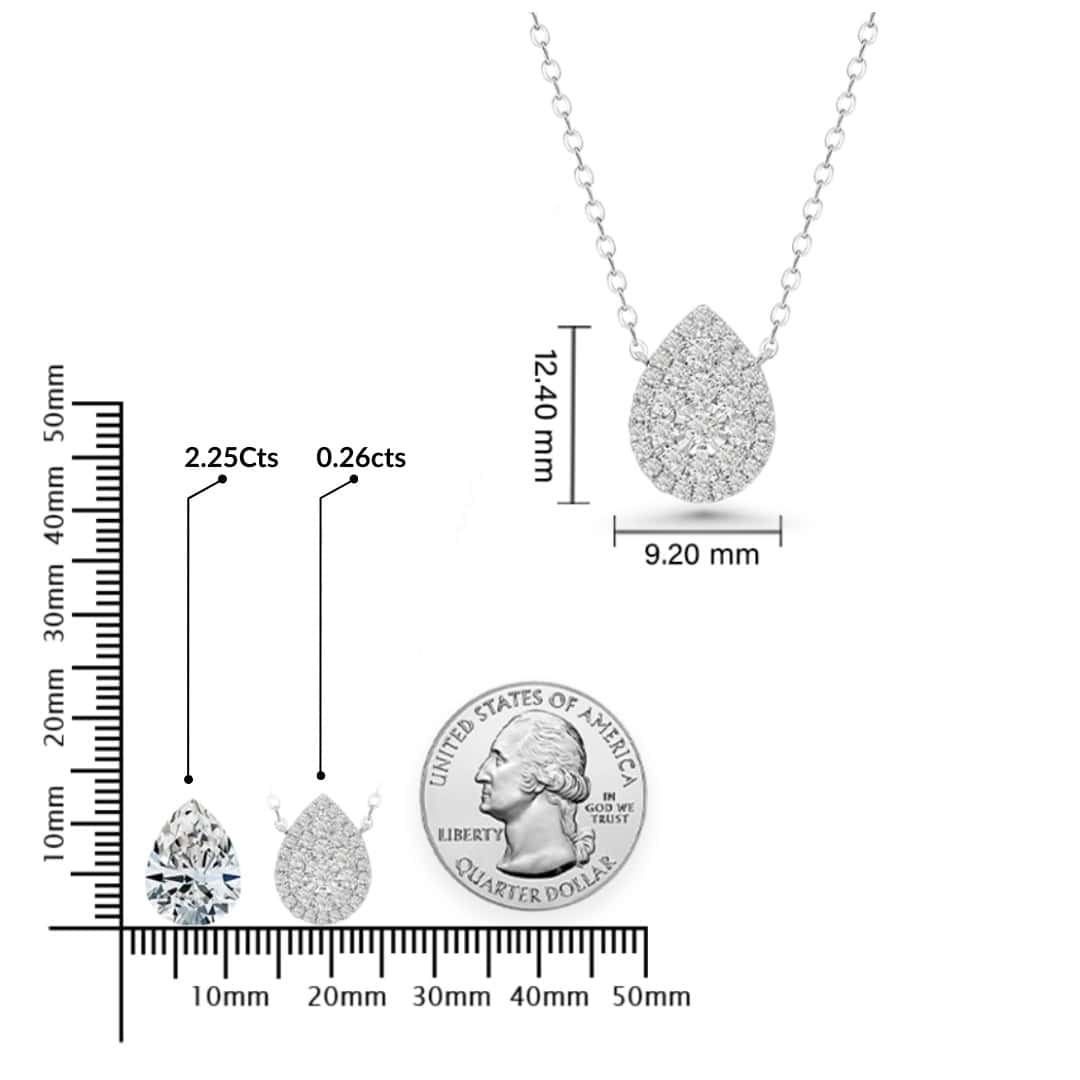 Illuminate Pear Natural Diamond Necklace - PLEASURE DIAMONDS L.L.C. 4