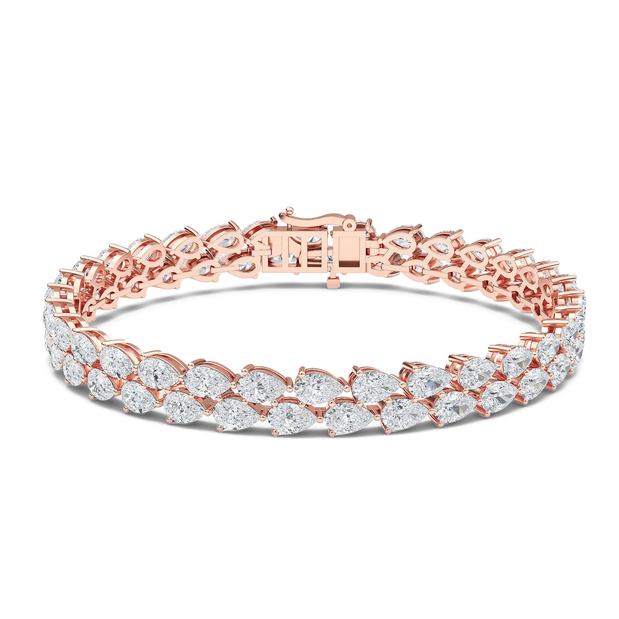 Pear-Cut Diamond Tennis Bracelet (Double Line) - PLEASURE DIAMONDS L.L.C. 1