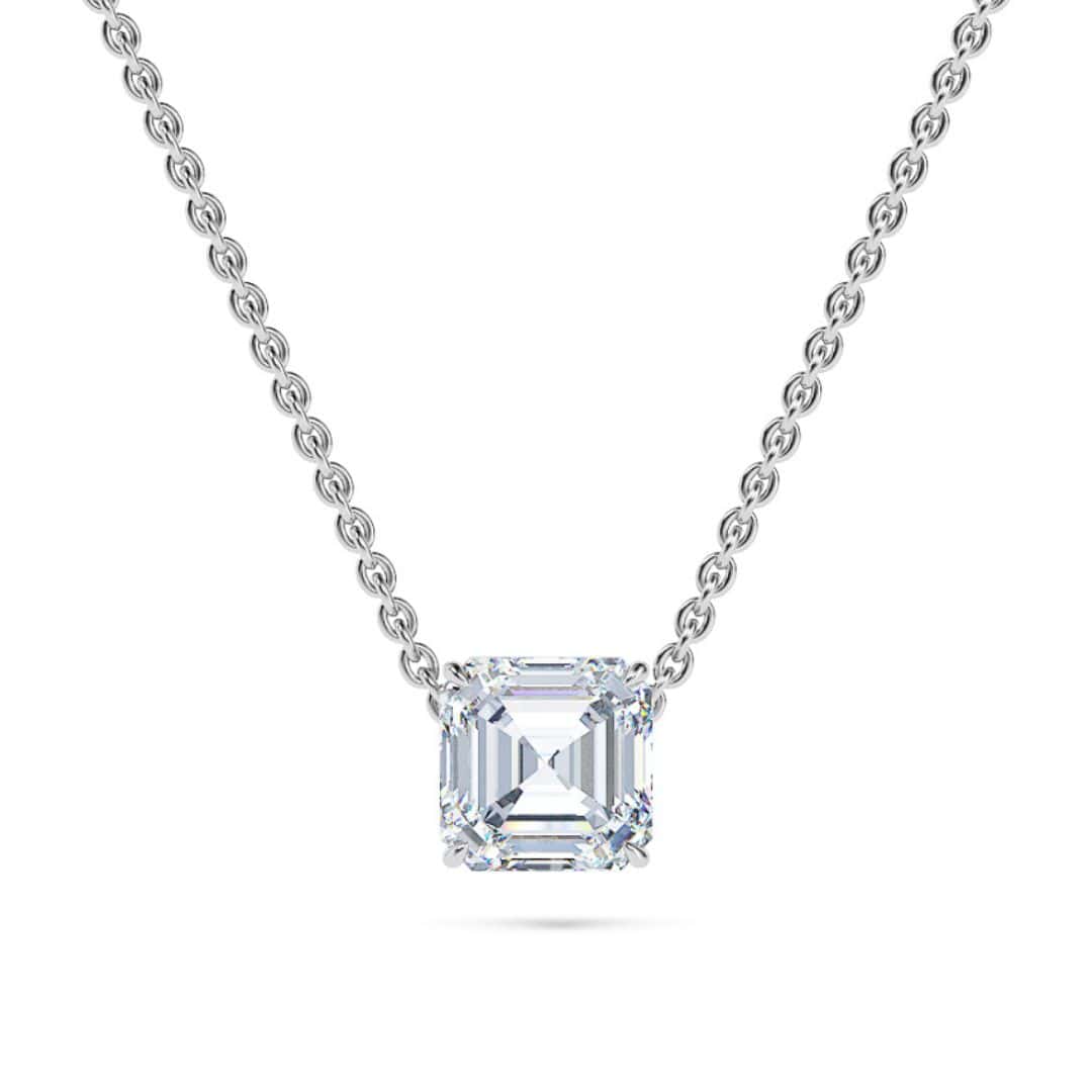 Asscher Solitaire Diamond Necklace - PLEASURE DIAMONDS L.L.C. 1