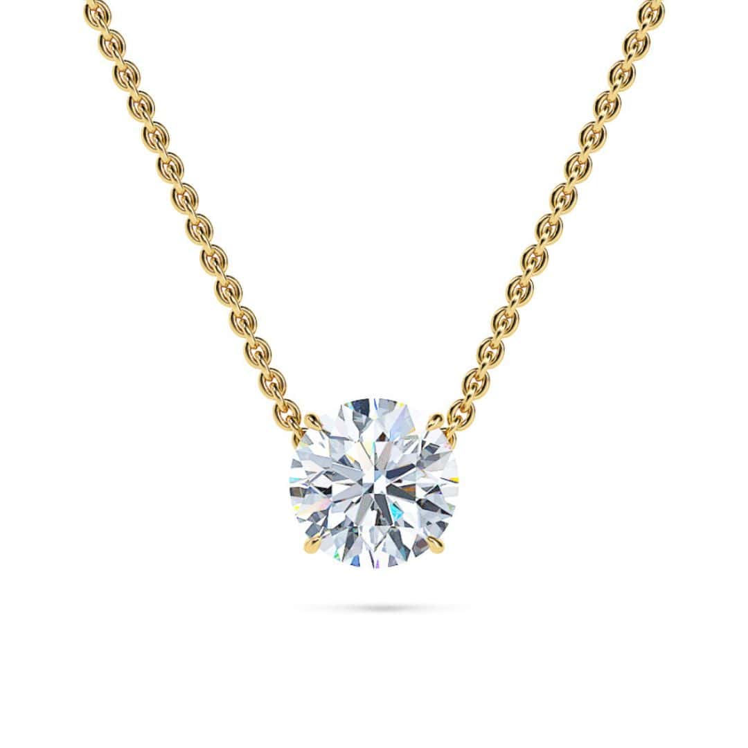 Round Solitaire Diamond Necklace - PLEASURE DIAMONDS L.L.C. 1