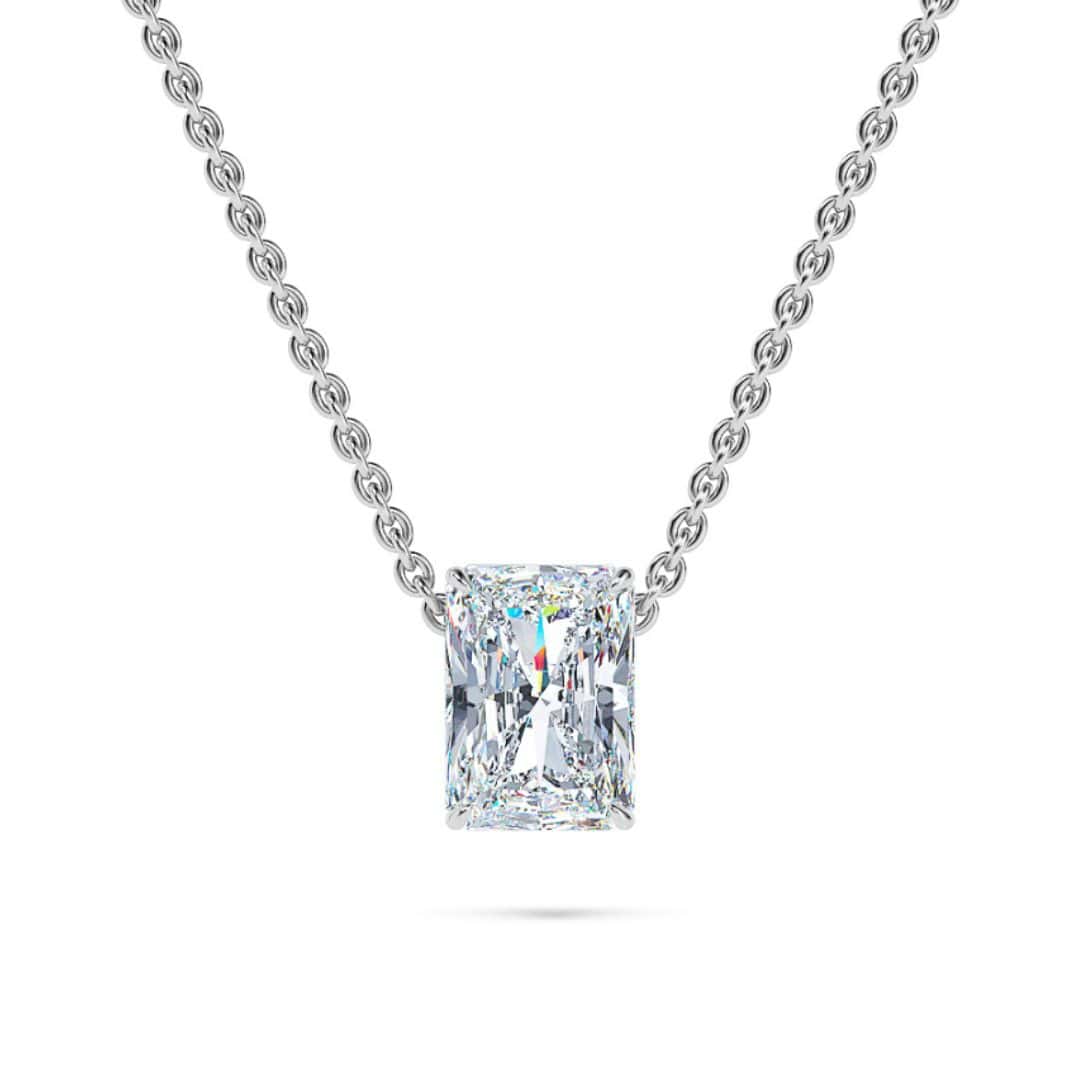 Radiant Solitaire Diamond Necklace - PLEASURE DIAMONDS L.L.C. 1