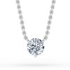 Round Solitaire Diamond Necklace (3 Prong) - PLEASURE DIAMONDS L.L.C. 5