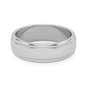 Double Rail Domed Men's Gold Wedding Band