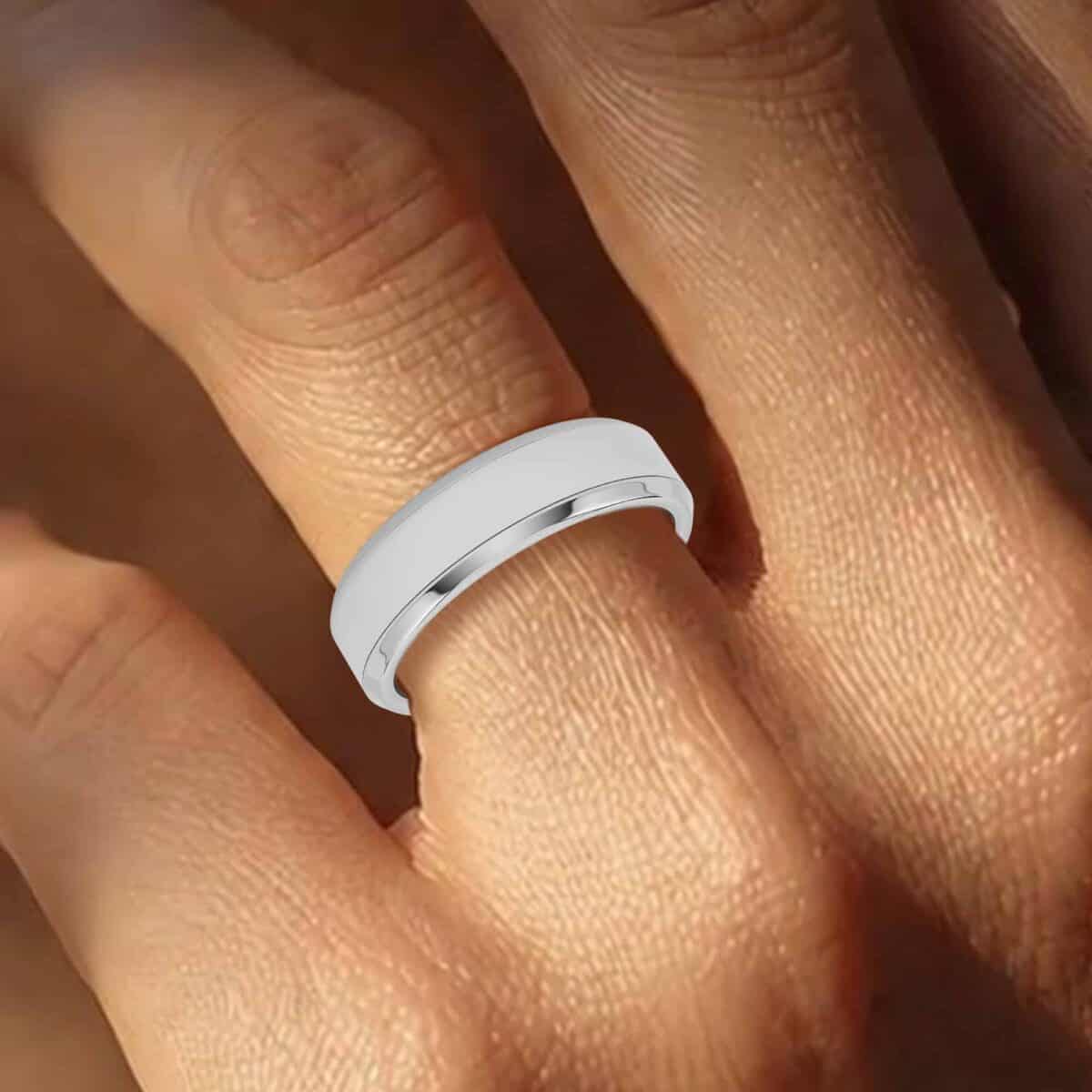 Two-Tone Flat Court Men's Gold Wedding Band - PLEASURE DIAMONDS L.L.C. 2