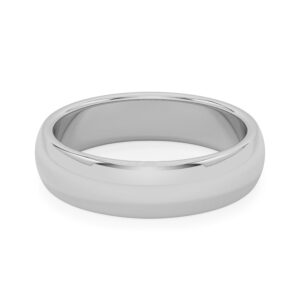 Beveled Domed Court Men's Gold Wedding Band