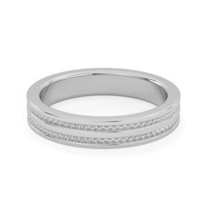 Milgrain Center Rail Men's Wedding Band