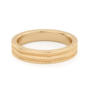 Milgrain Center Rail Men's Wedding Band