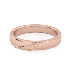 Bark Engraved Wide Men's Wedding Band