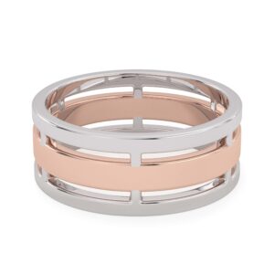 Open Grid Two-Tone Men's Wedding Band