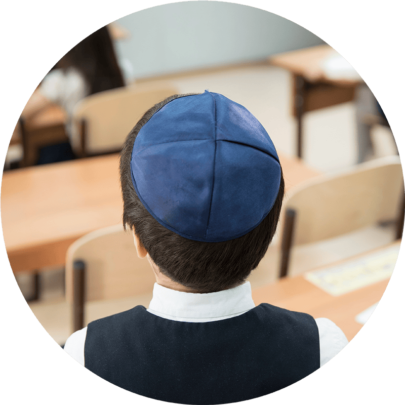 Jewish boy in classroom