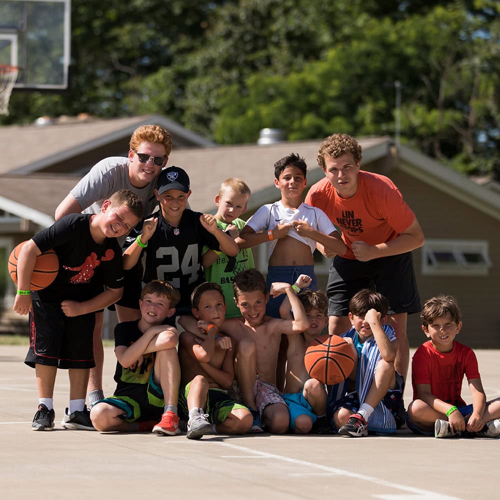 boys basketball at Emma Kaufmann Camp