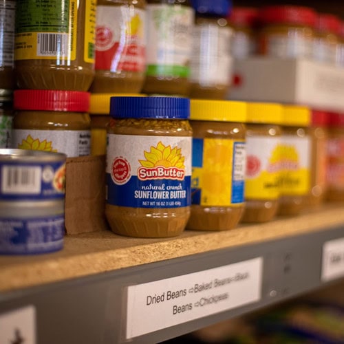 food pantry shelves