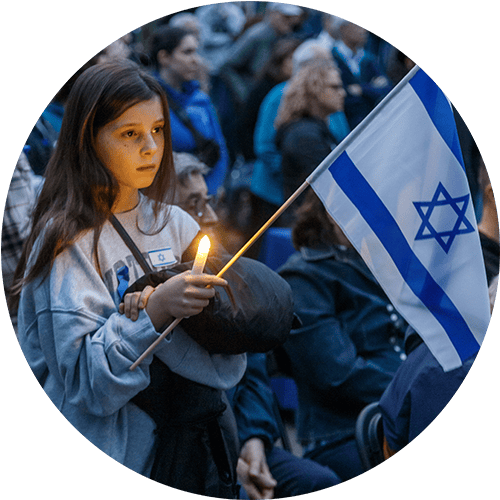 young girl at Israel Vigil 10-19-2023