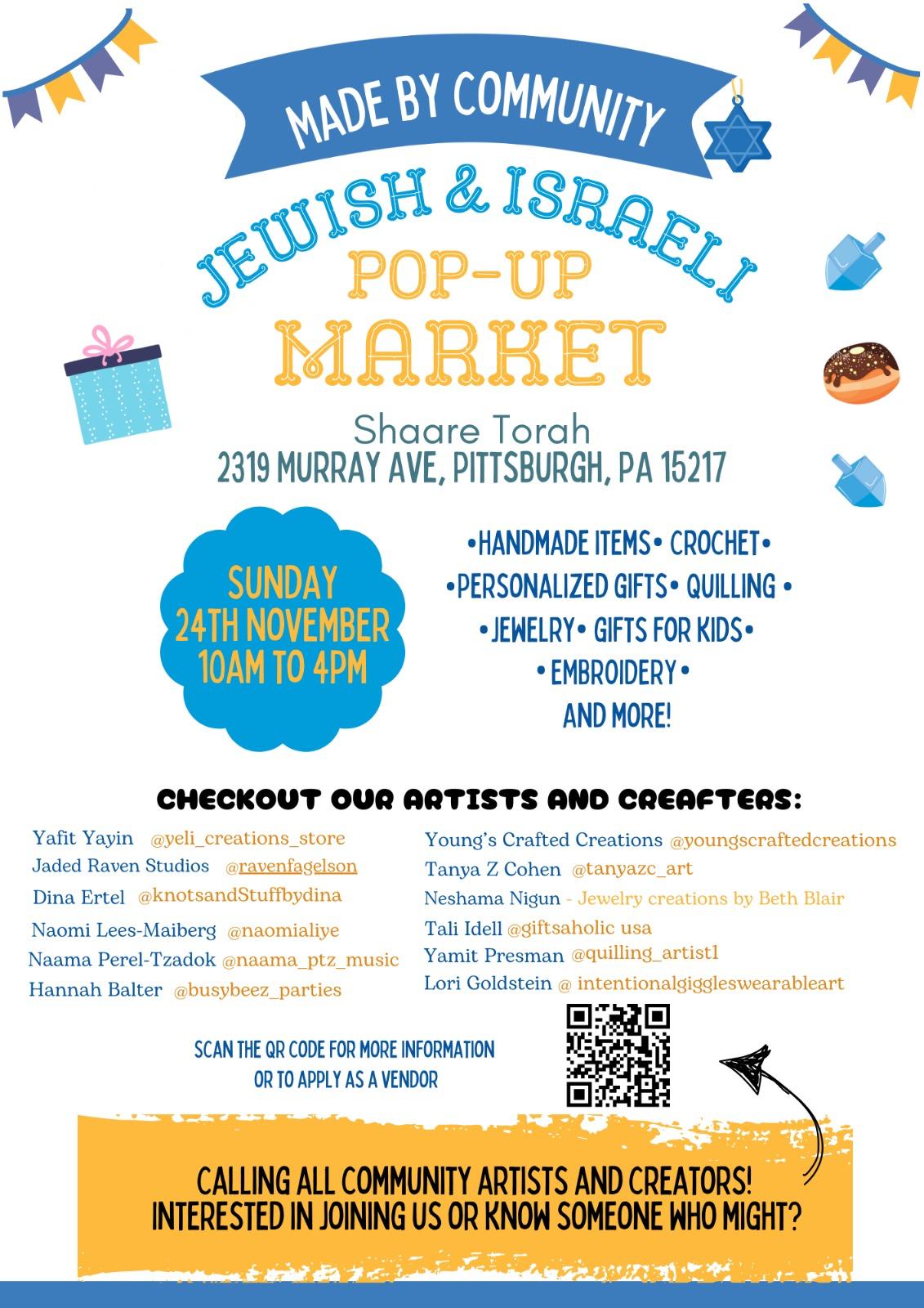 Jewish & Israeli Pop-Up Market
