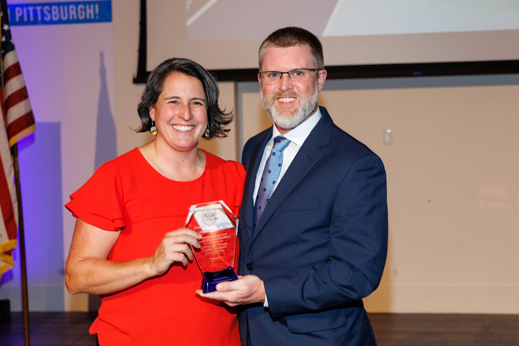 Maggie Feinstein 2025 FBI Director's Community Leadership Award presented by FBI Pittsburgh ASAC Tim Swanson Photo by David Bachman